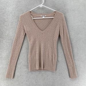 Anthropologie‎ APHORISM Sweater SMALL Angora Rabbit Hair Lambs Wool Cable Knit